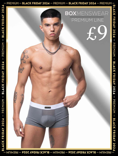 Mens Curved Mesh Boxers - Grey - boxmenswear - {{variant_title}}