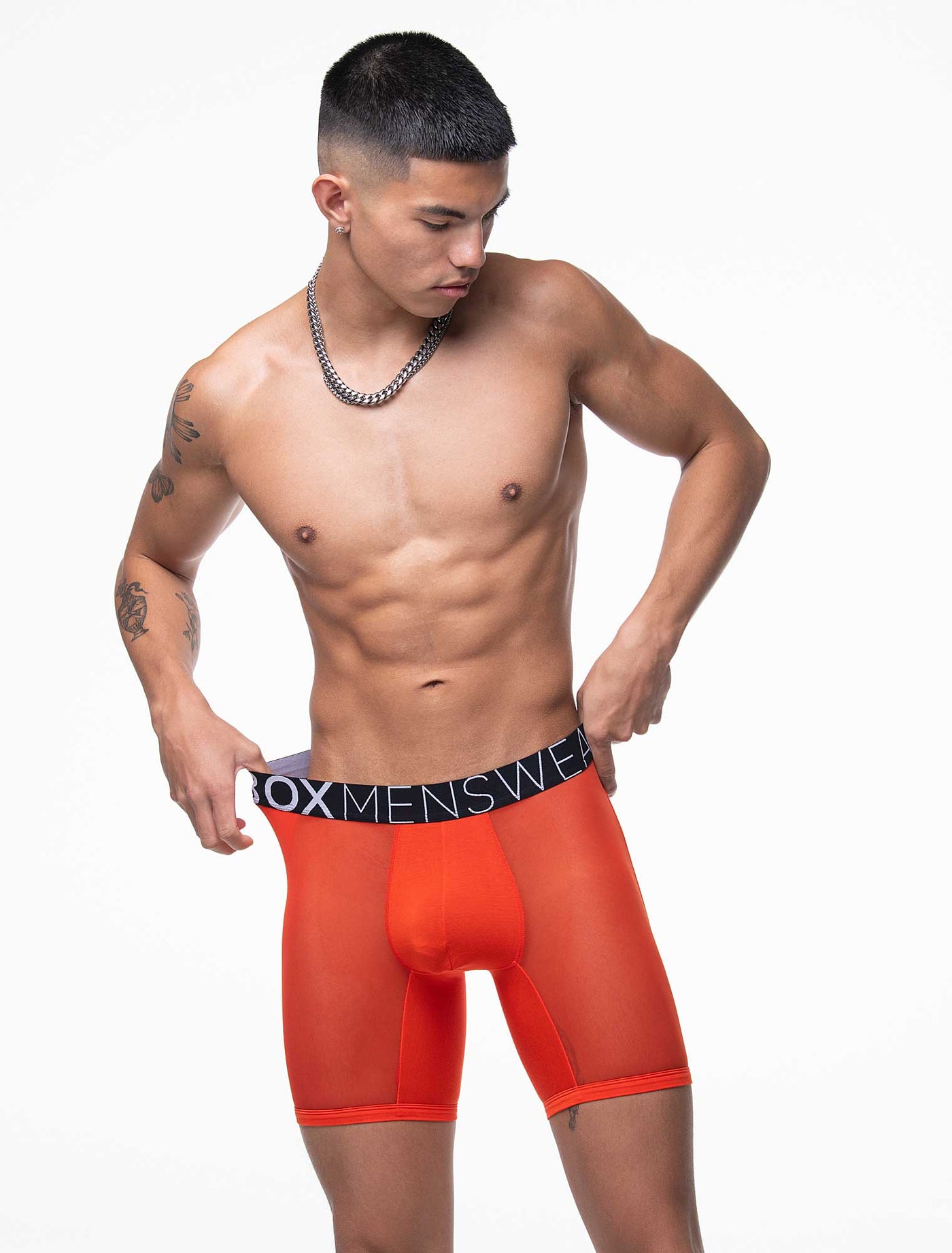 King Fit Mesh Panel - Transparent Crotch: Tangerine Tango - boxmenswear - {{variant_title}}