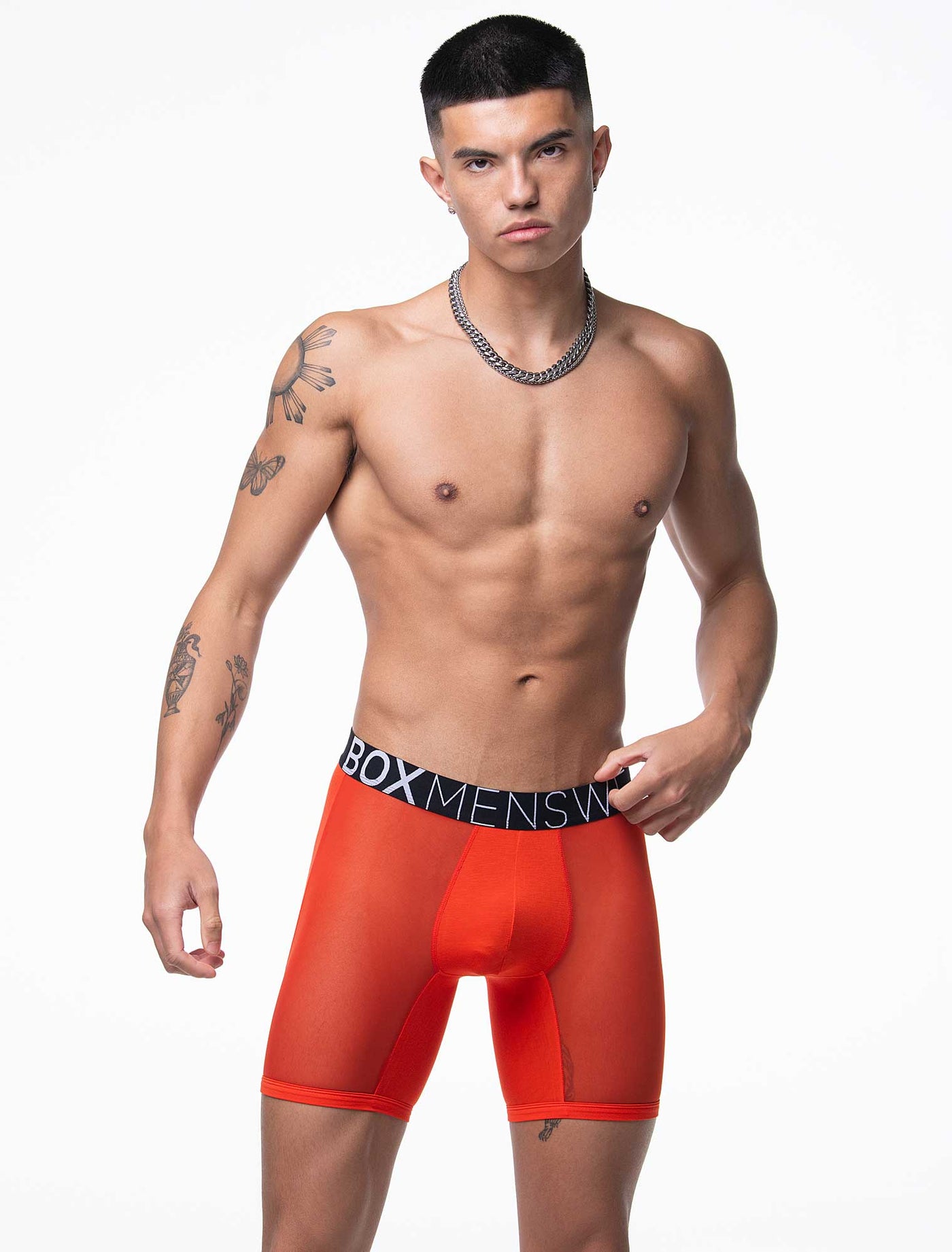 King Fit Mesh Panel - Transparent Crotch: Tangerine Tango - boxmenswear - {{variant_title}}