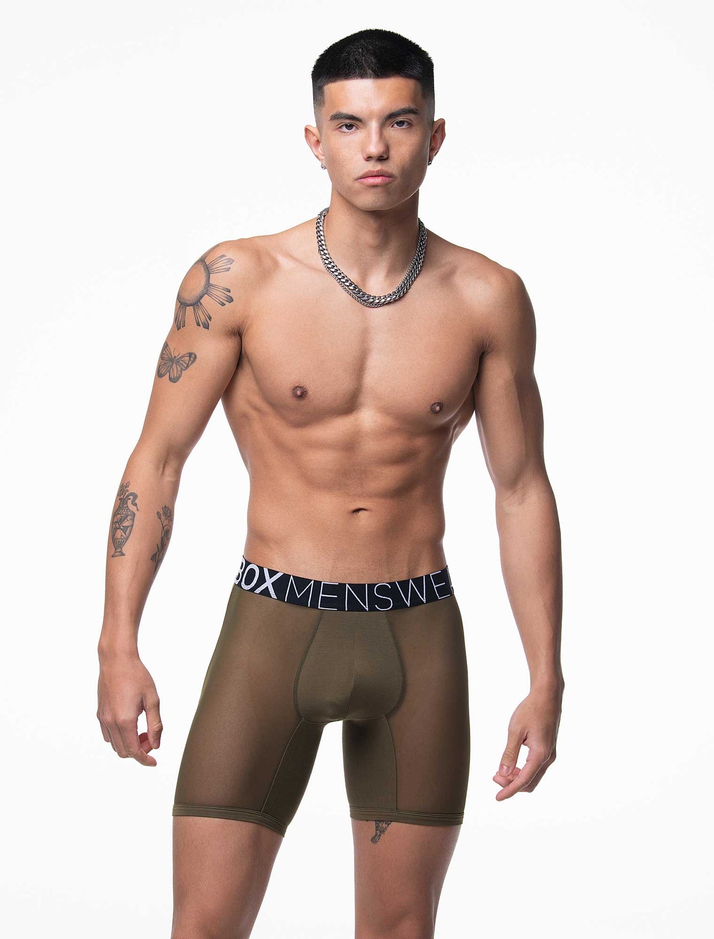 King Fit Mesh Panel - Transparent Crotch: Olive Green - boxmenswear - {{variant_title}}