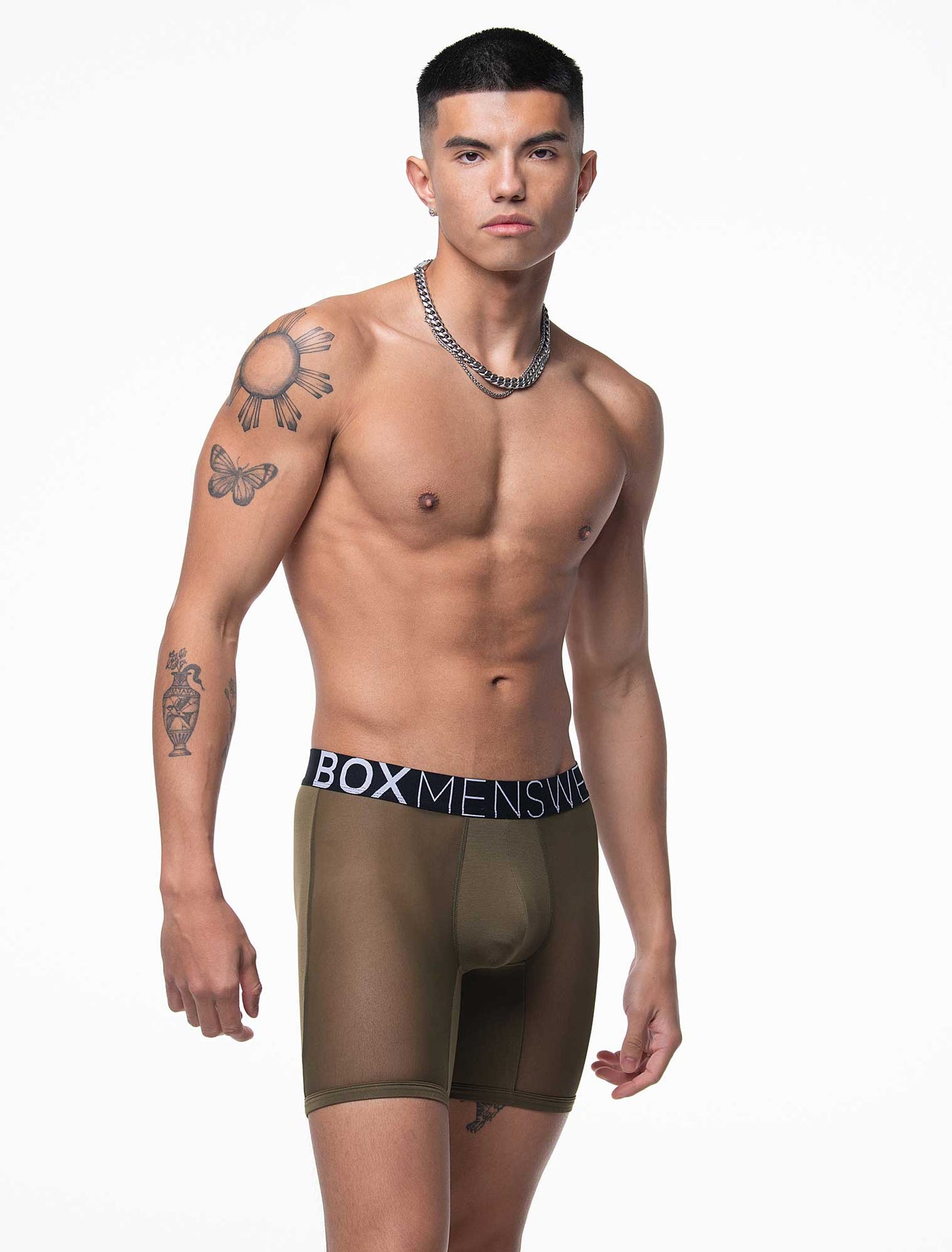 King Fit Mesh Panel - Transparent Crotch: Olive Green - boxmenswear - {{variant_title}}