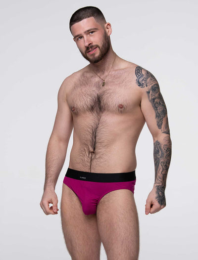 Mens Classic Ribbed Briefs - Cherry - boxmenswear - {{variant_title}}