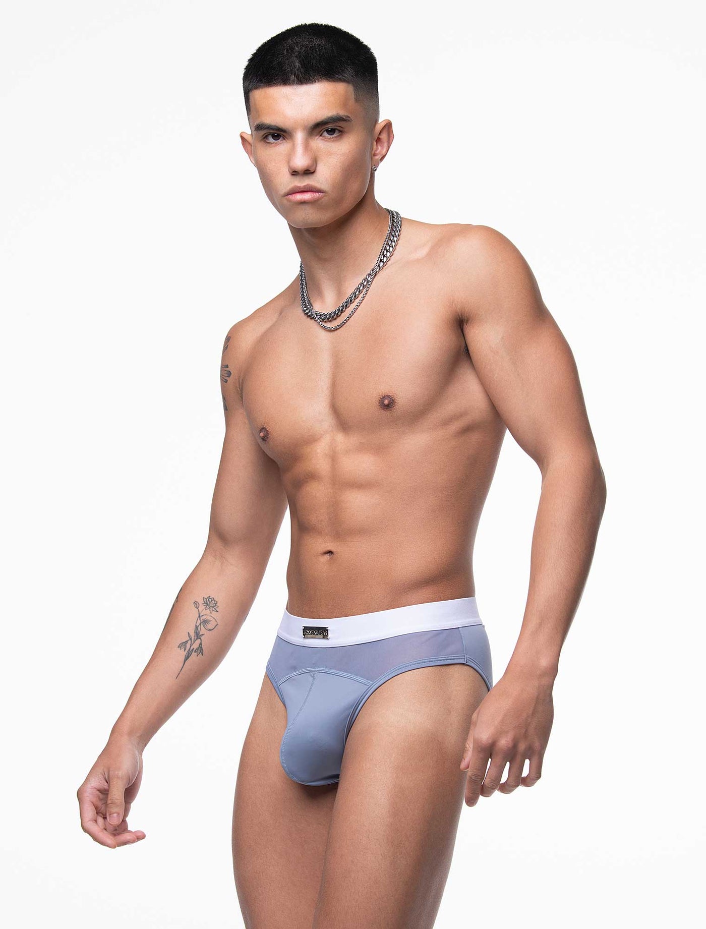 Mens Curved Mesh Briefs - Blue - boxmenswear - {{variant_title}}