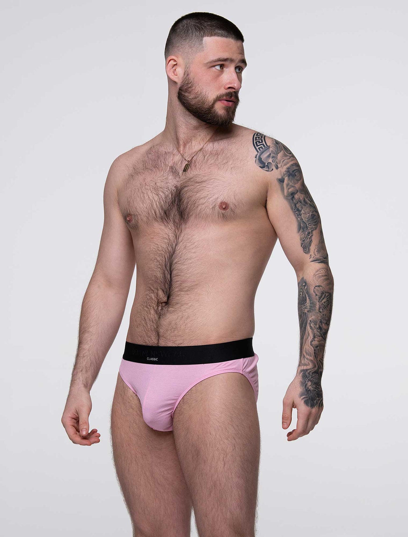 Mens Classic Ribbed Briefs - Pink - boxmenswear - {{variant_title}}