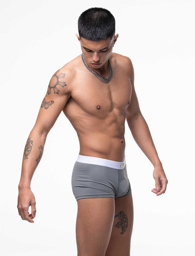 Mens Curved Mesh Boxers - Grey - boxmenswear - {{variant_title}}