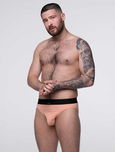 Mens Classic Ribbed Briefs - Peach - boxmenswear - {{variant_title}}