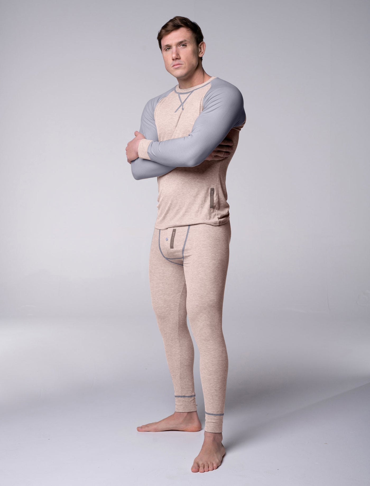 Mens Ribbed Pyjama Sets - Comfort Cream - boxmenswear - {{variant_title}}