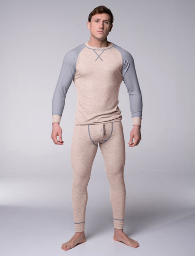 Mens Ribbed Pyjama Sets - Comfort Cream - boxmenswear - {{variant_title}}