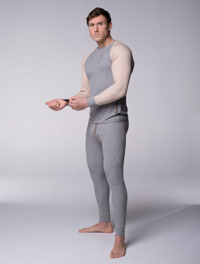 Mens Ribbed Pyjama Sets - Melange Grey - boxmenswear - {{variant_title}}