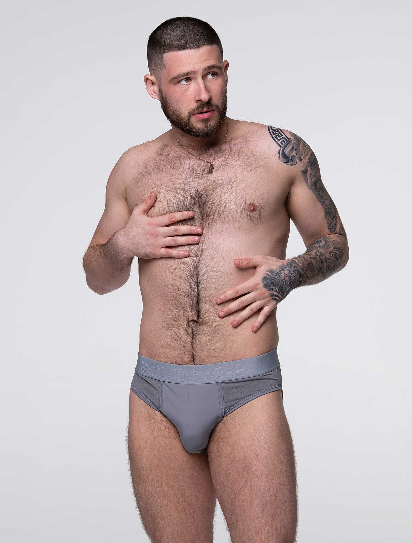 Mesh Panel Briefs - Regal Grey - boxmenswear - {{variant_title}}