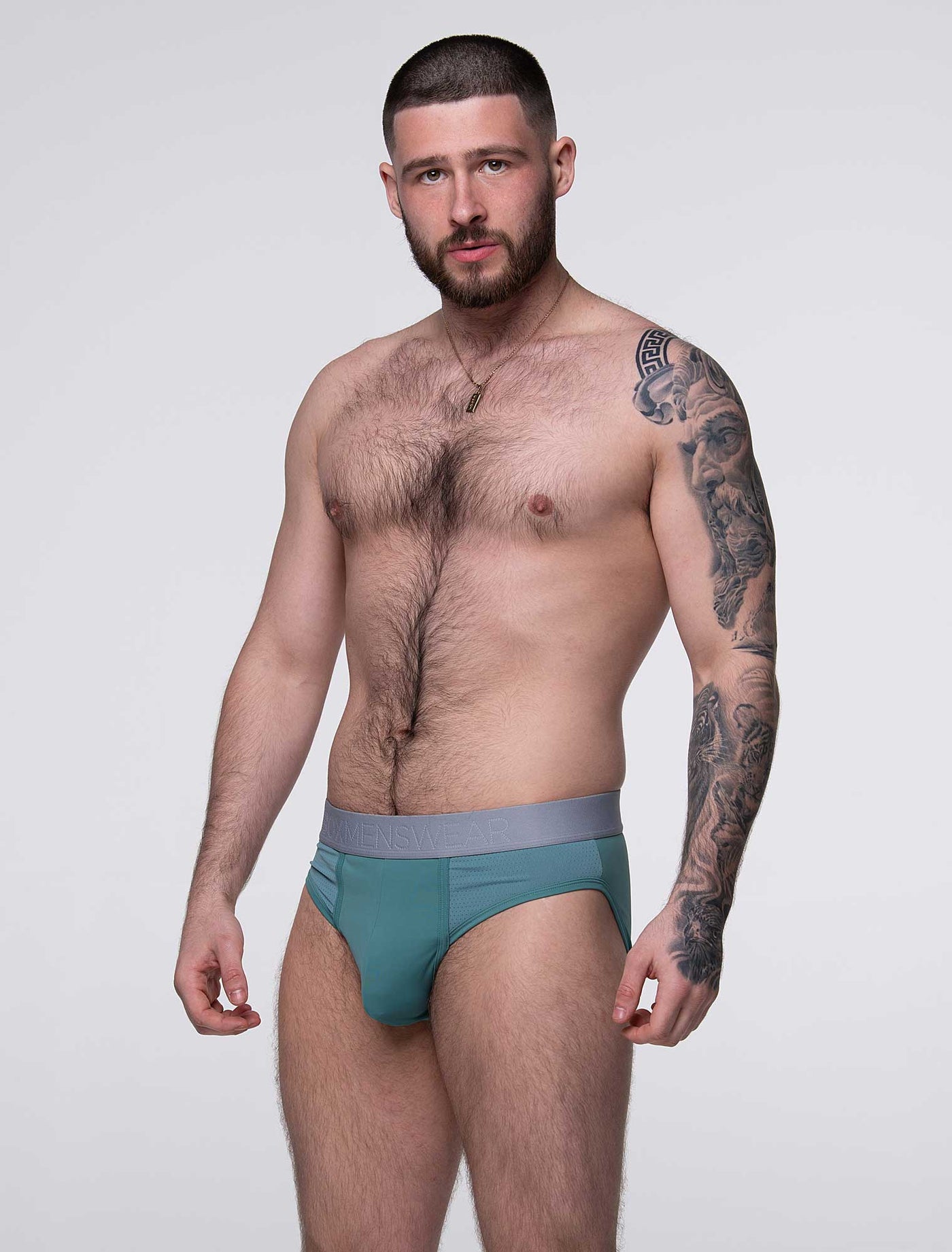 Mesh Panel Briefs - Riviera Teal - boxmenswear - {{variant_title}}