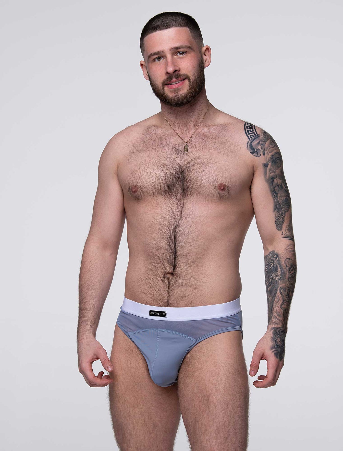 Mens Curved Mesh Briefs - Blue - boxmenswear - {{variant_title}}