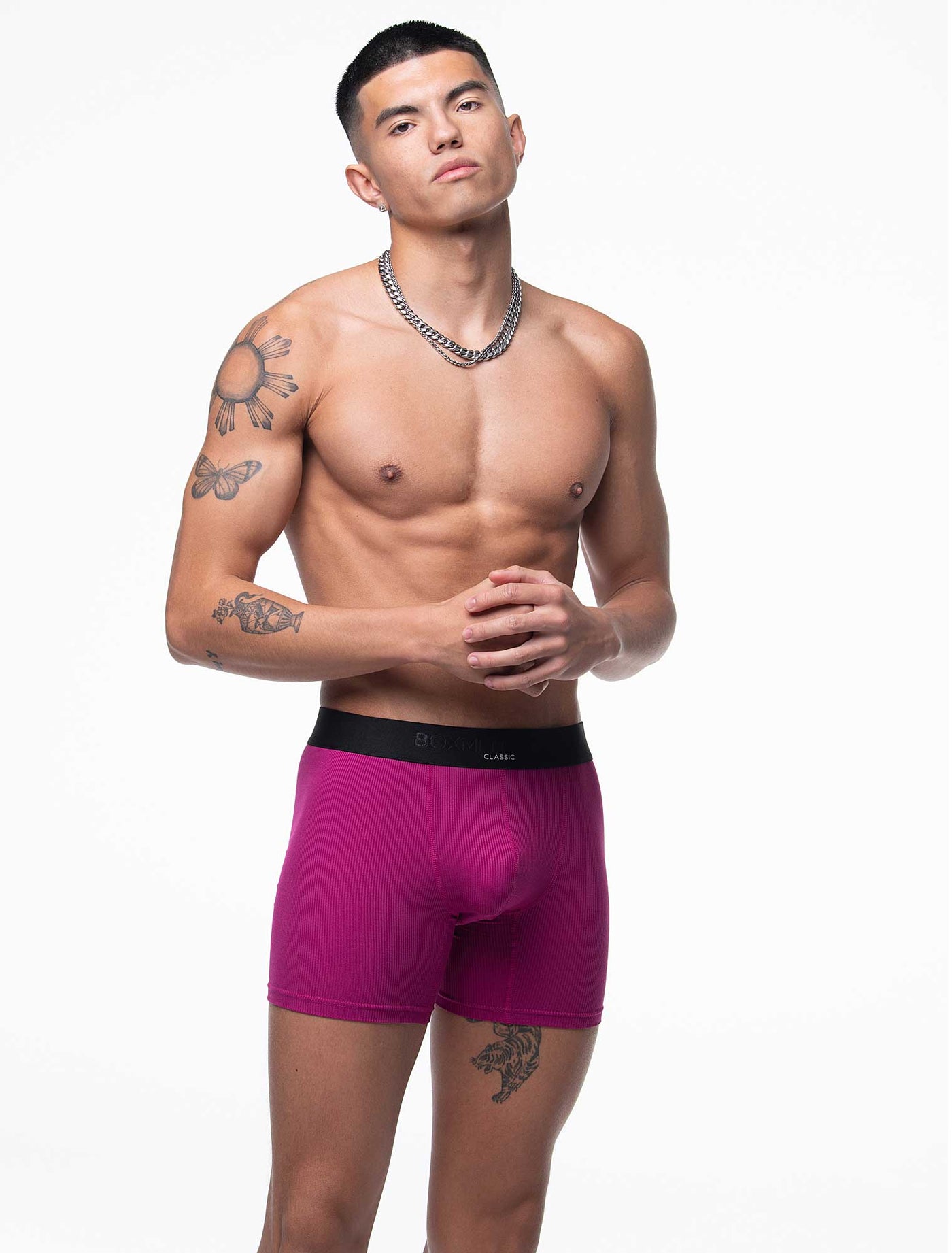 Mens Classic Ribbed Boxers - Cherry - boxmenswear - {{variant_title}}