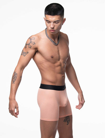 Mens Classic Ribbed Boxers - Peach - boxmenswear - {{variant_title}}