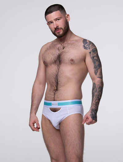 Mens Cut-Out Briefs - White - boxmenswear - {{variant_title}}