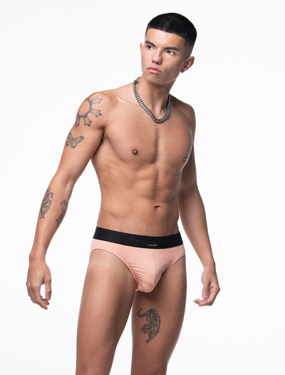 Mens Classic Ribbed Briefs - Peach - boxmenswear - {{variant_title}}