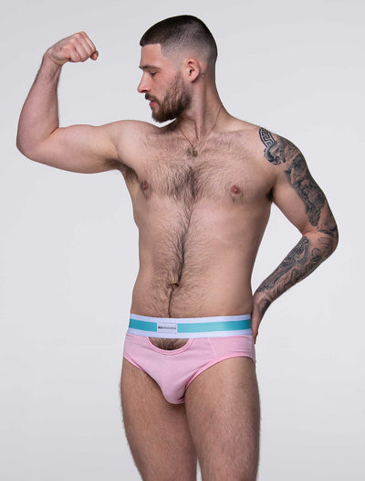 Mens Cut-Out Briefs - Pink - boxmenswear - {{variant_title}}