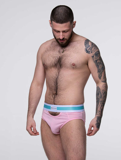 Mens Cut-Out Briefs - Pink - boxmenswear - {{variant_title}}