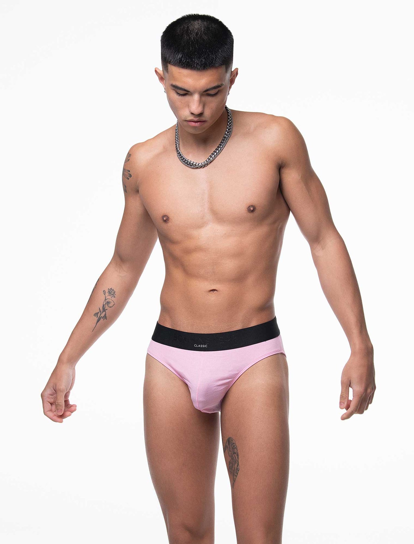 Mens Classic Ribbed Briefs - Pink - boxmenswear - {{variant_title}}