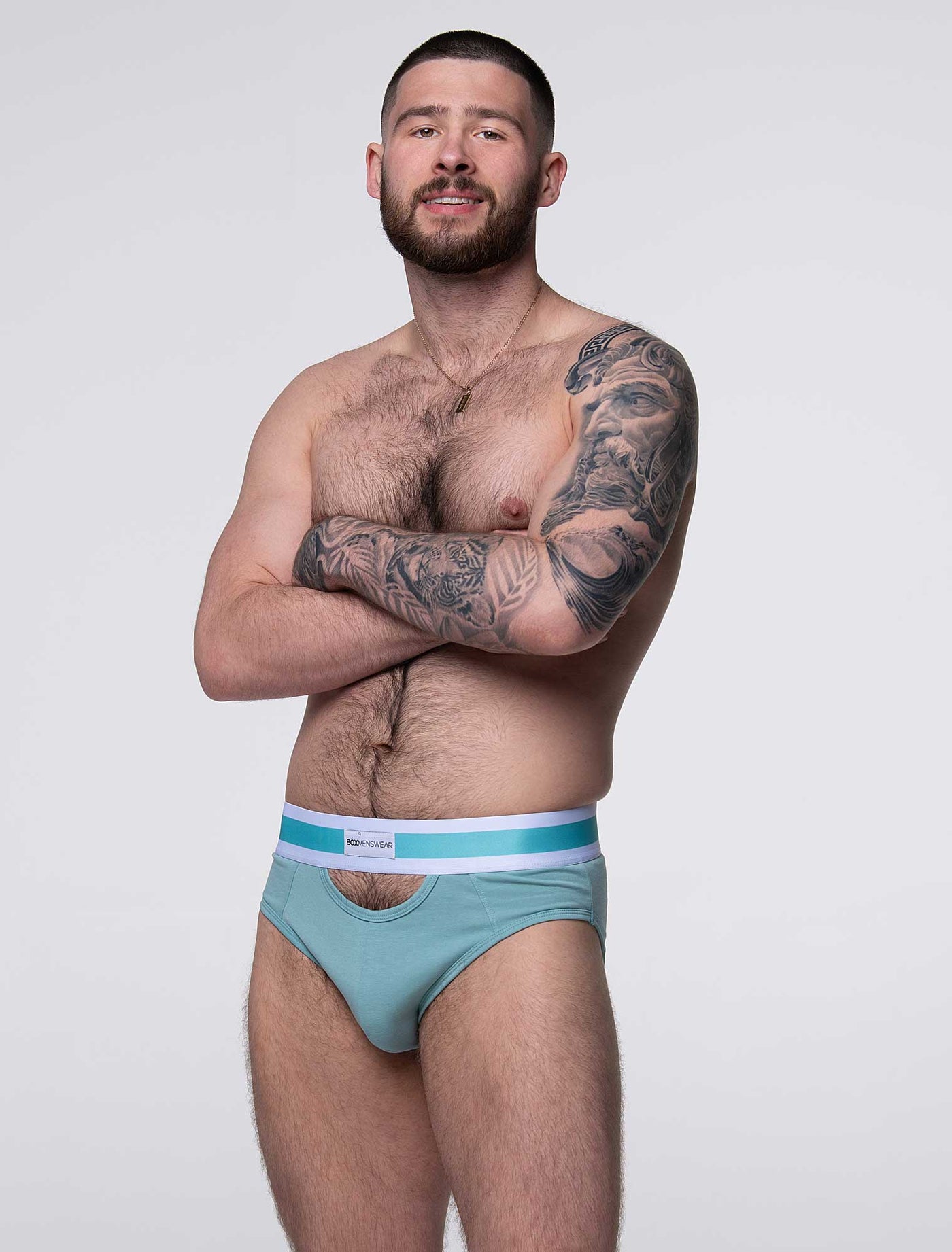 Mens Cut-Out Briefs - Green - boxmenswear - {{variant_title}}