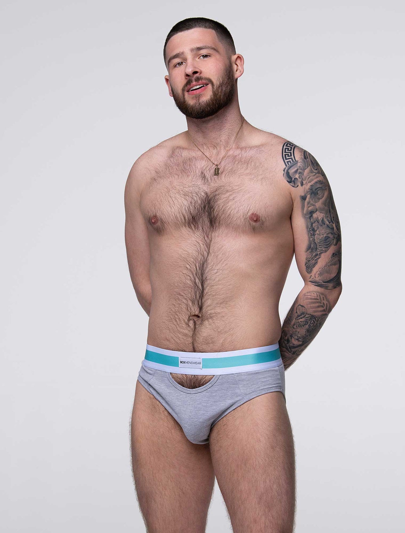 Mens Cut-Out Briefs - Grey - boxmenswear - {{variant_title}}