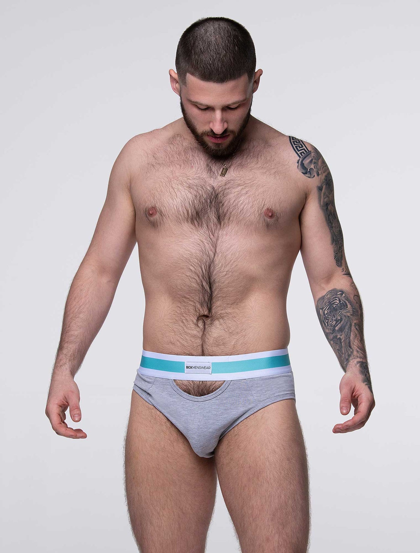 Mens Cut-Out Briefs - Grey - boxmenswear - {{variant_title}}