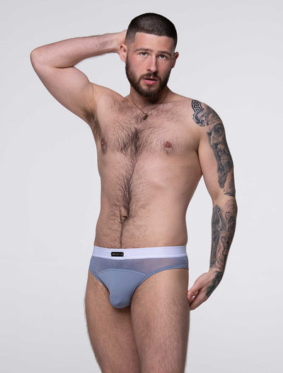 Mens Curved Mesh Thongs - Blue - boxmenswear - {{variant_title}}