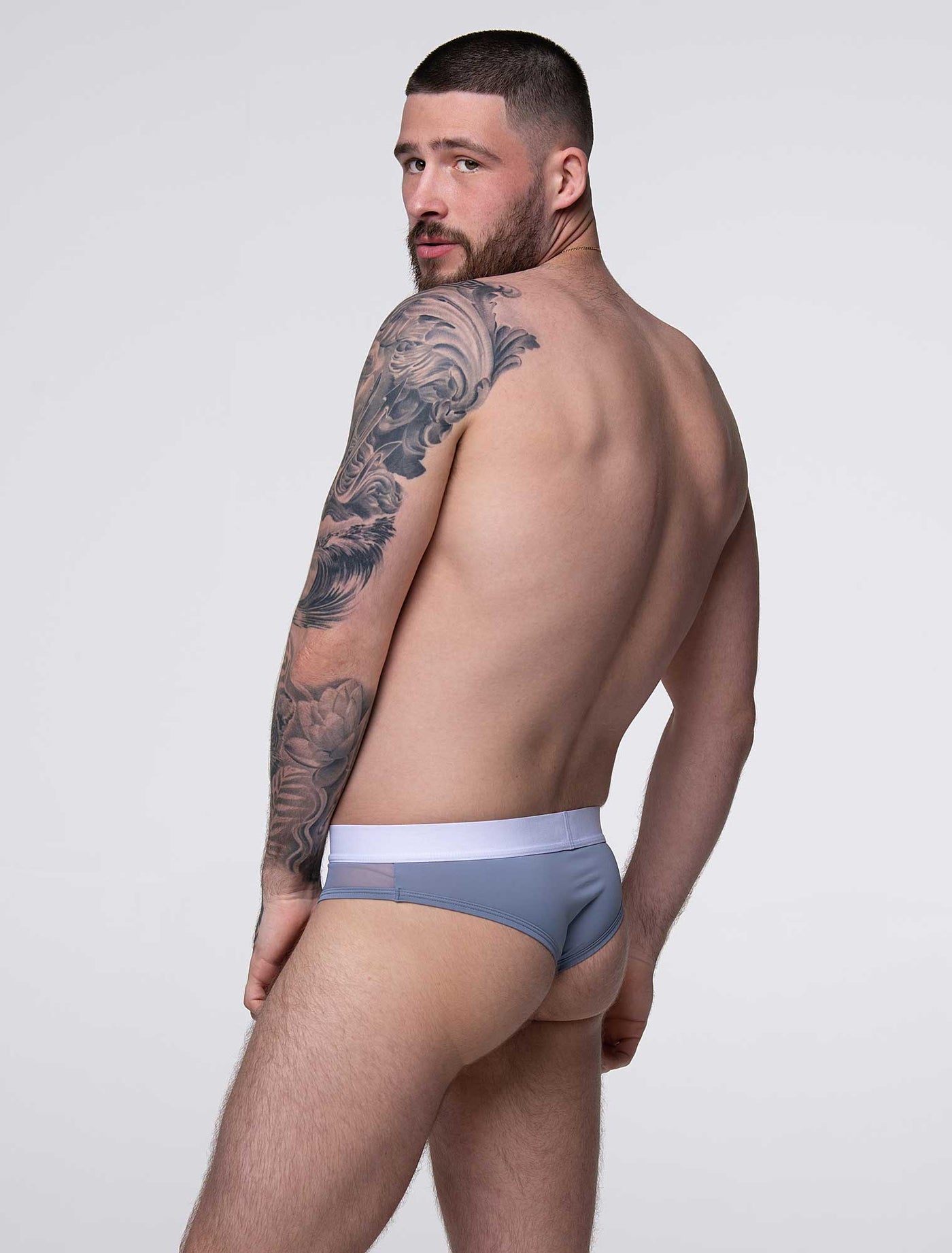 Mens Curved Mesh Thongs - Blue - boxmenswear - {{variant_title}}