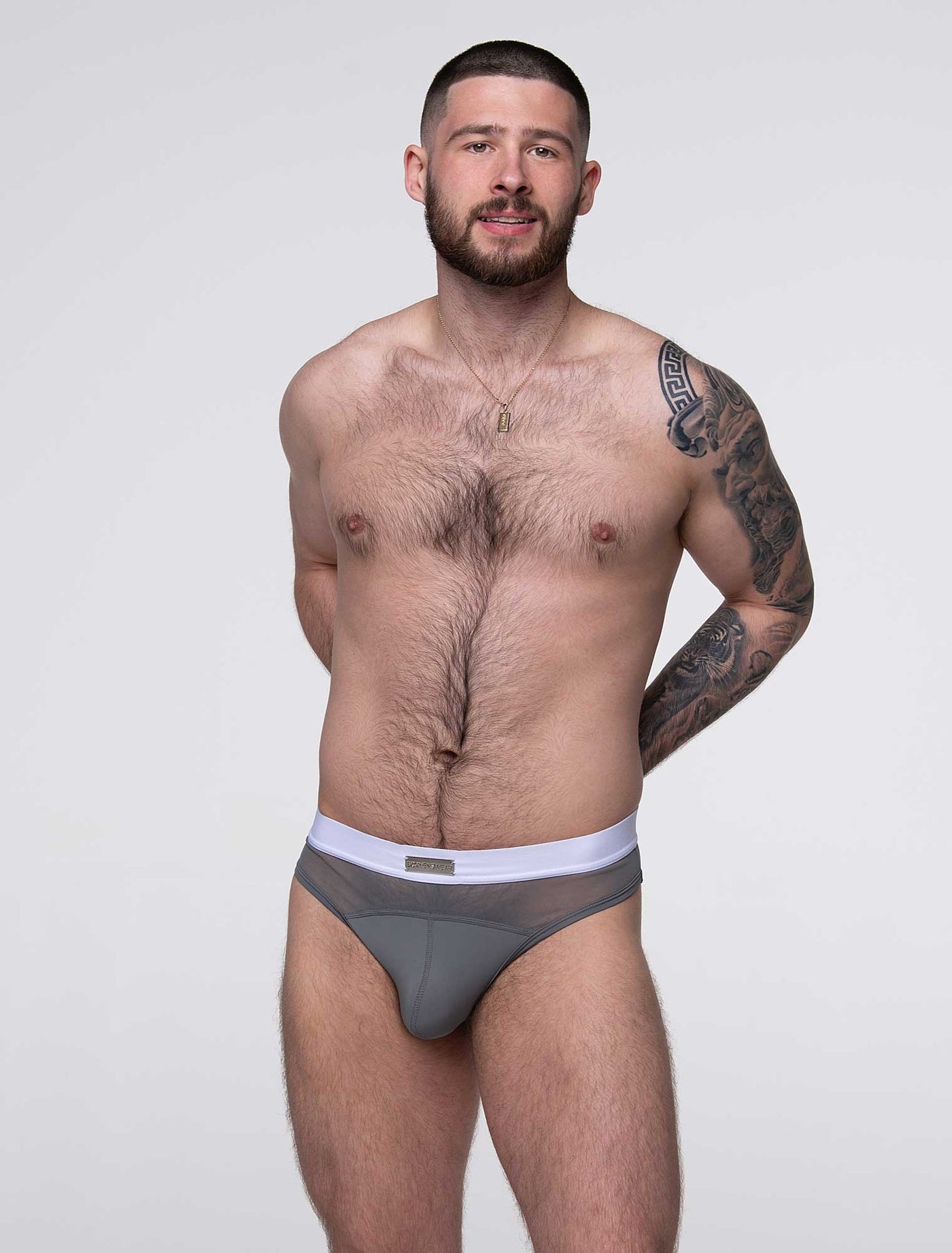 Mens Curved Mesh Thongs - Grey - boxmenswear - {{variant_title}}