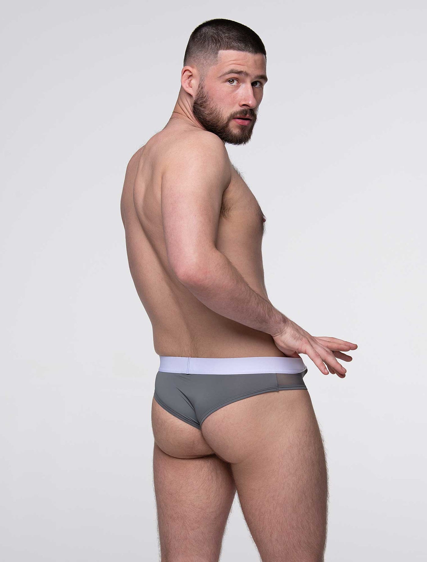 Mens Curved Mesh Thongs - Grey - boxmenswear - {{variant_title}}