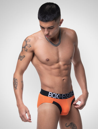 Prince Fit Briefs - Orange & Black - boxmenswear - {{variant_title}}