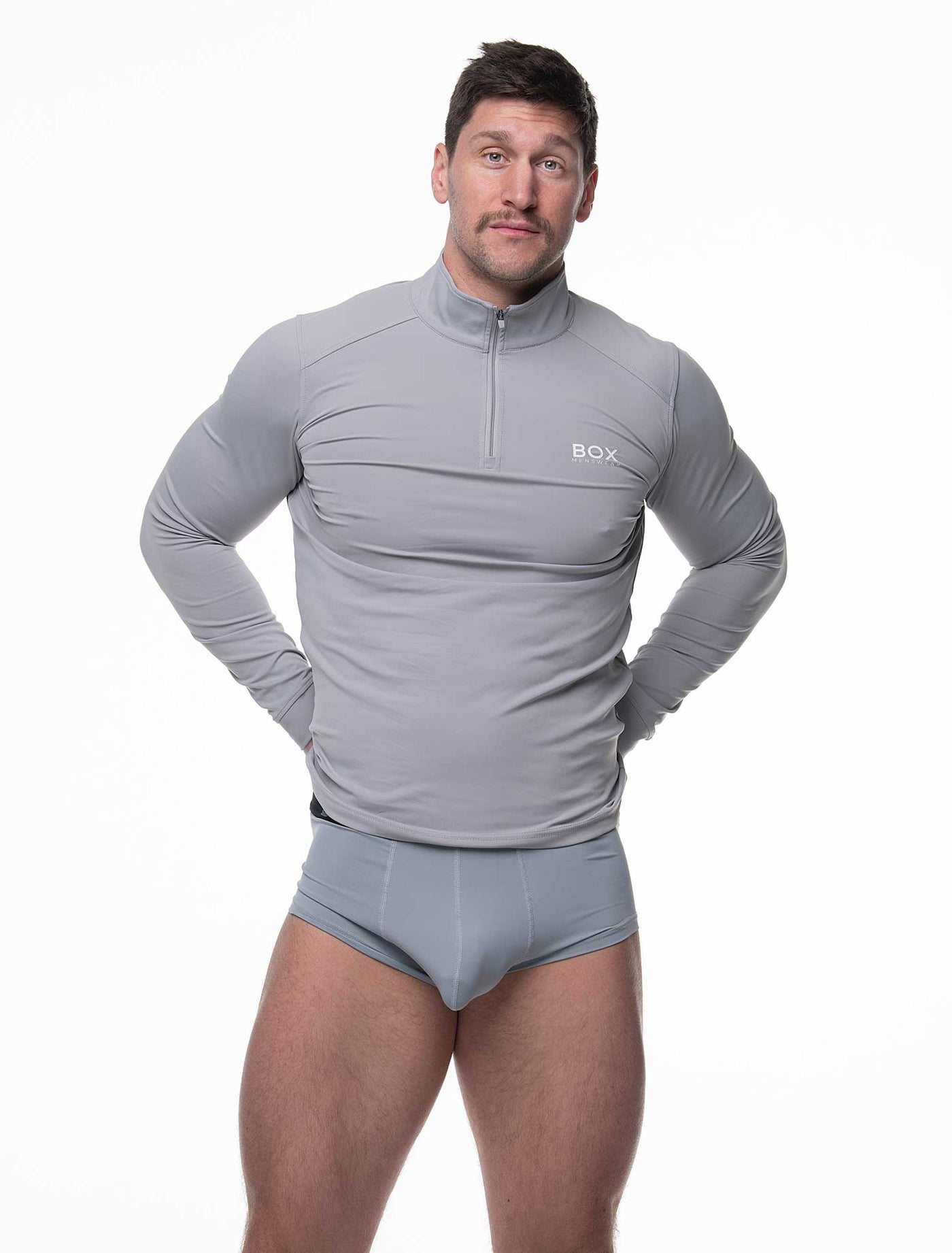 Active Panelled 1/4 Zip Jacket - Grey - boxmenswear - {{variant_title}}