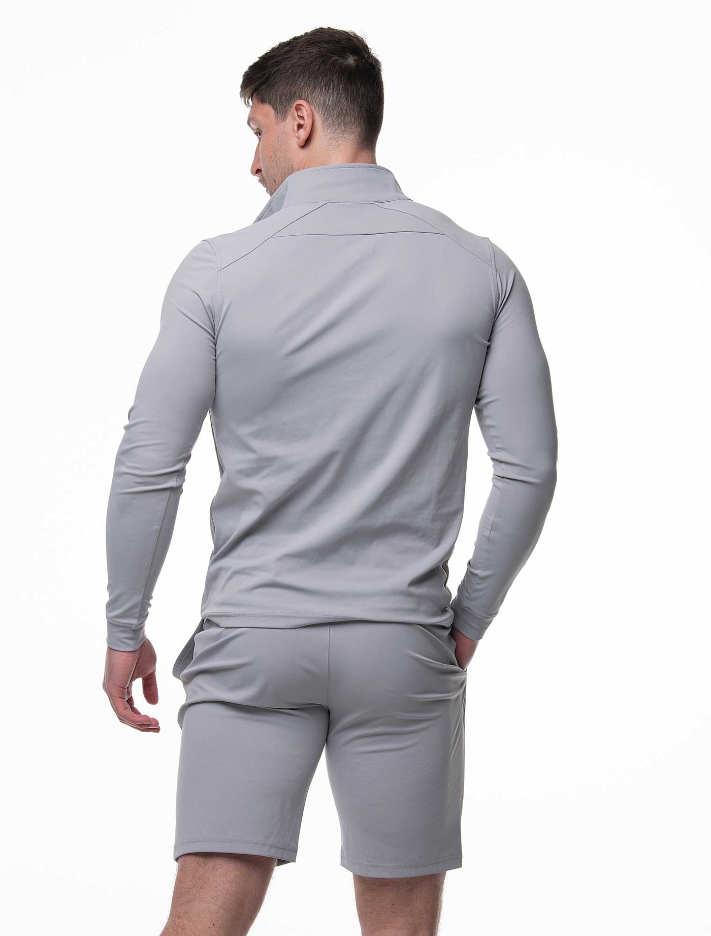 Active Panelled 1/4 Zip Jacket - Grey - boxmenswear - {{variant_title}}