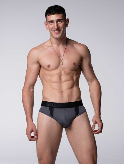 Motion Mesh Briefs - Grey - boxmenswear - {{variant_title}}