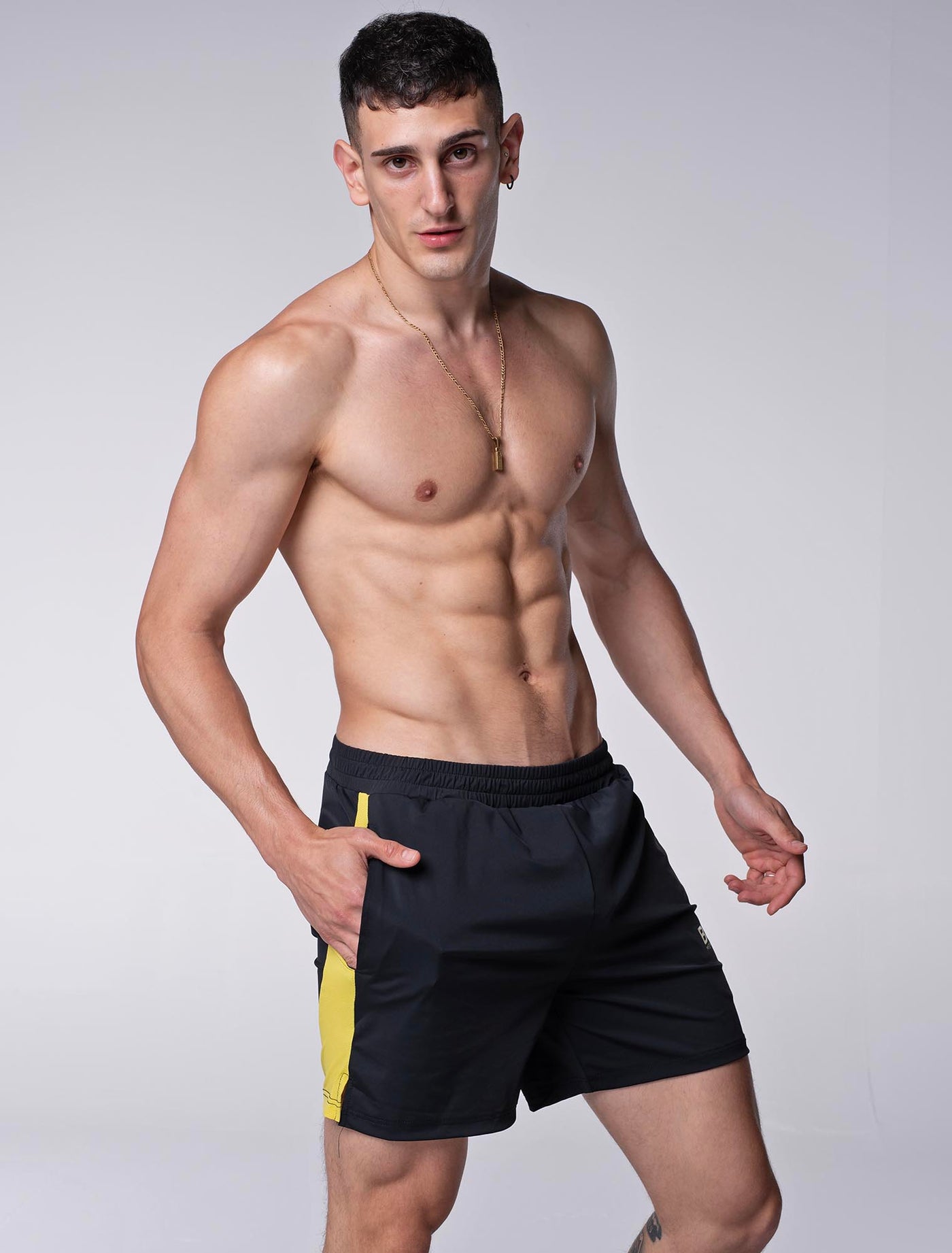 Mesh Panel Sports Shorts - Raven - boxmenswear - {{variant_title}}