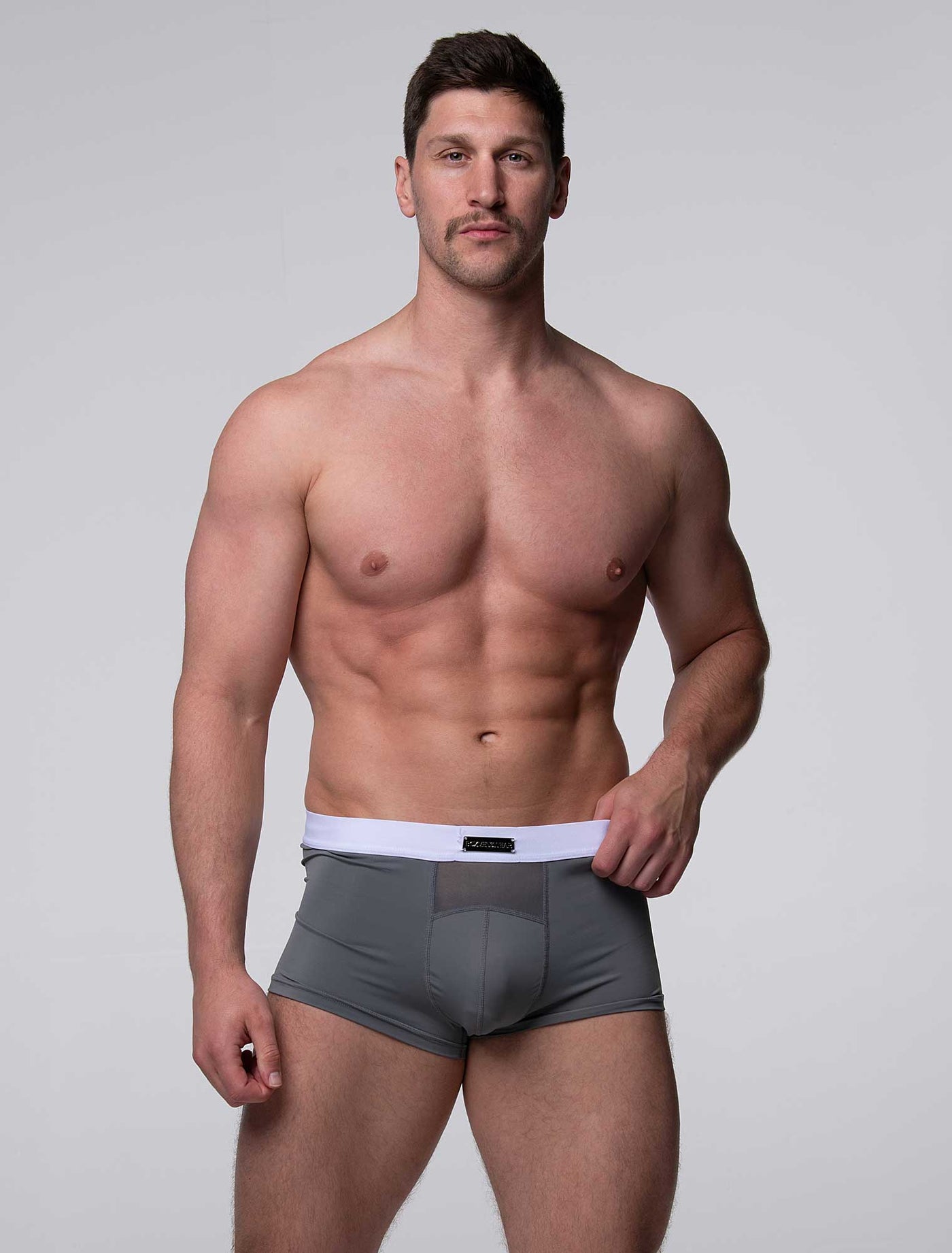 Mens Curved Mesh Boxers - Grey - boxmenswear - {{variant_title}}