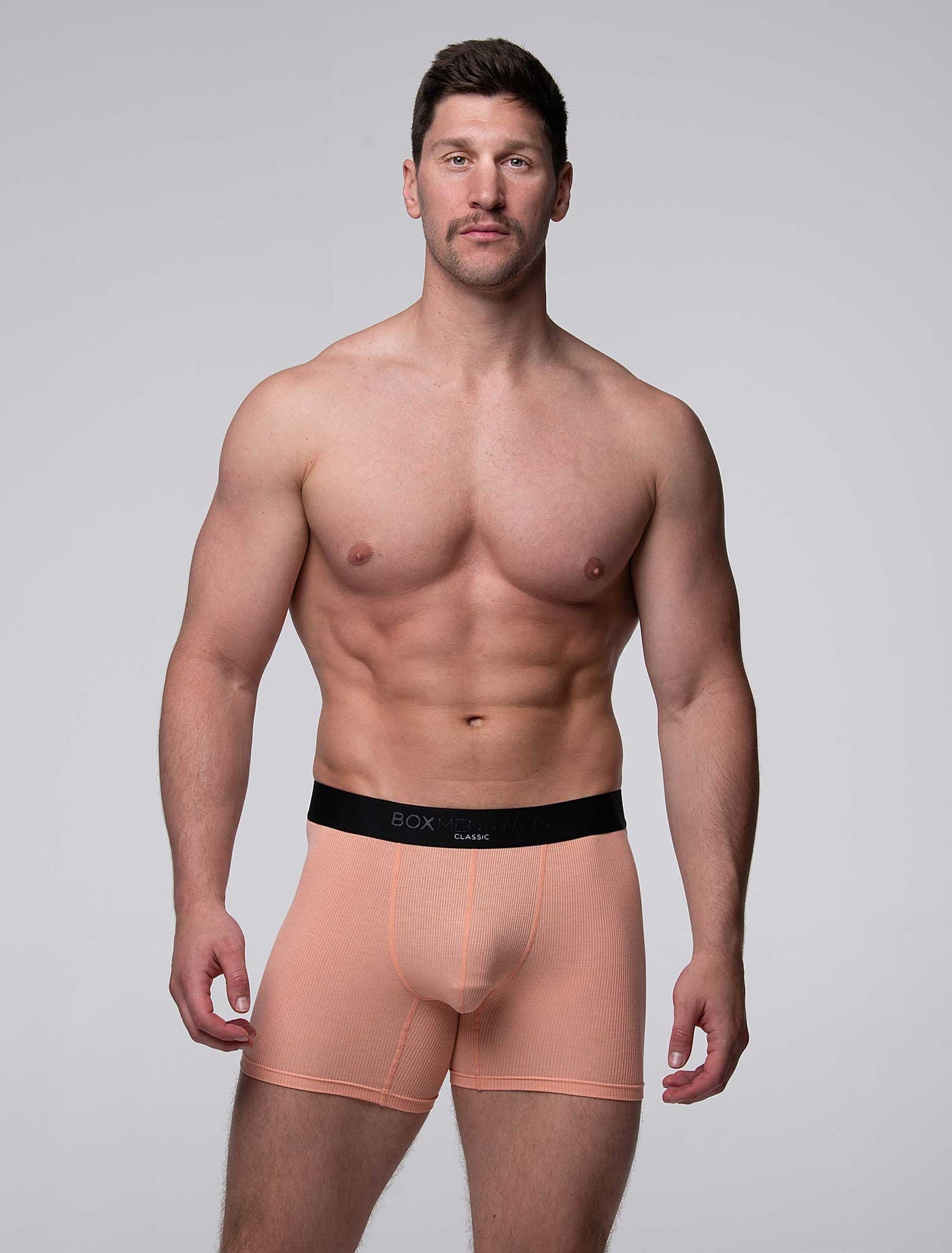 Mens Classic Ribbed Boxers - Peach - boxmenswear - {{variant_title}}