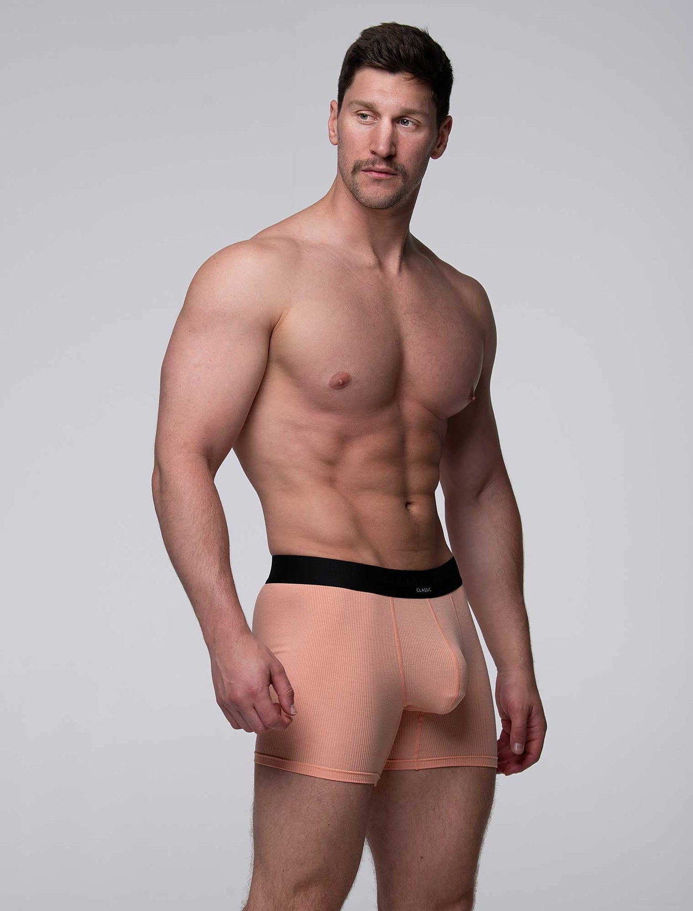 Mens Classic Ribbed Boxers - Peach - boxmenswear - {{variant_title}}