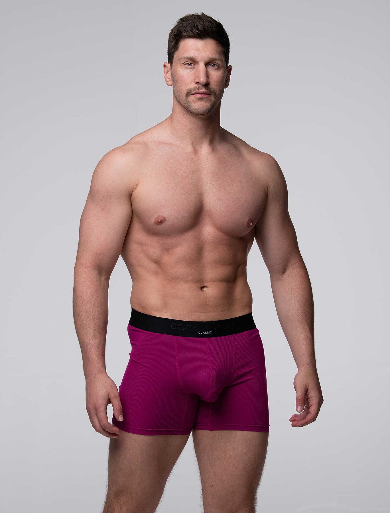 Box Menswhere Mens Classic Ribbed Boxers - Cherry – boxmenswear