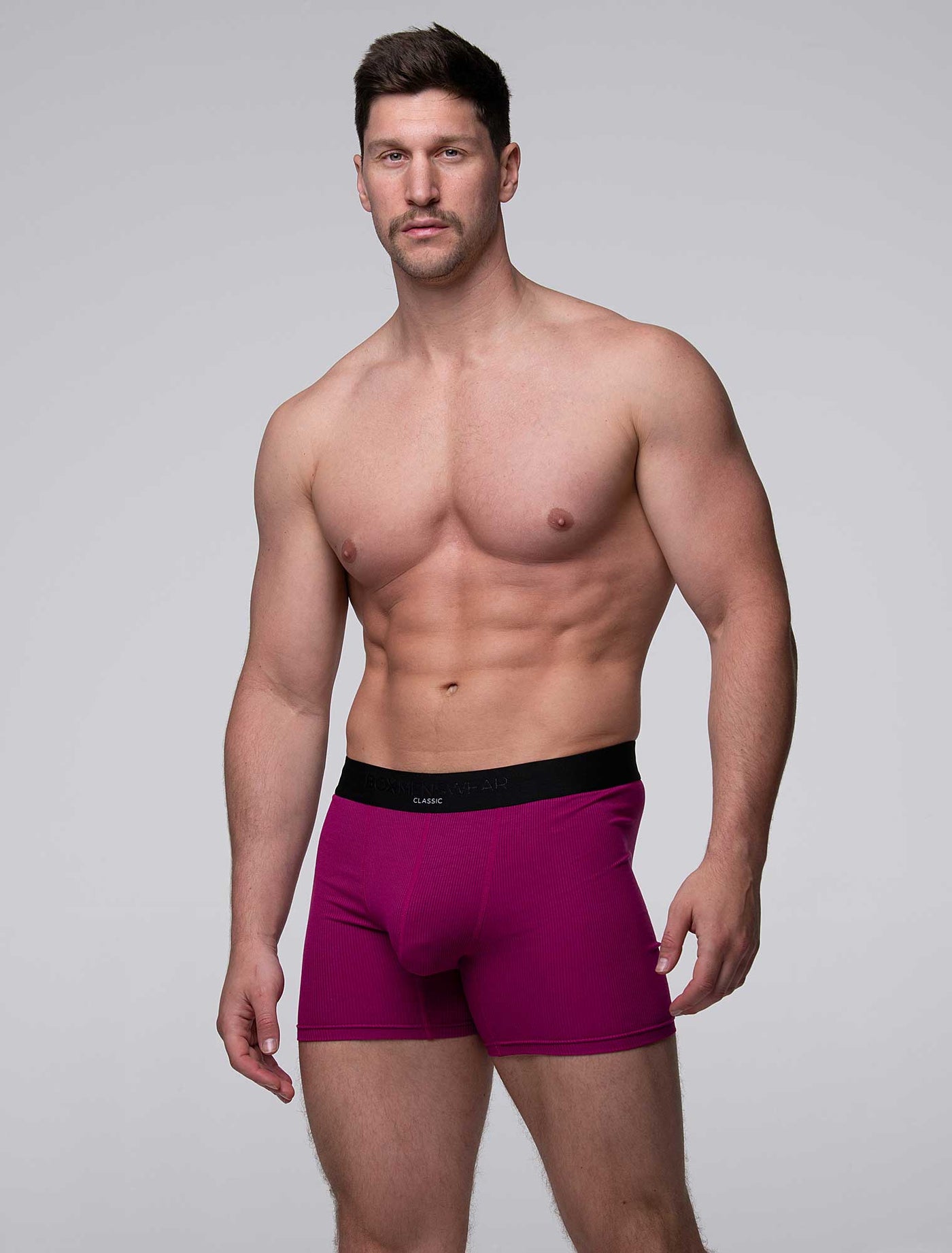 Mens Classic Ribbed Boxers - Cherry - boxmenswear - {{variant_title}}