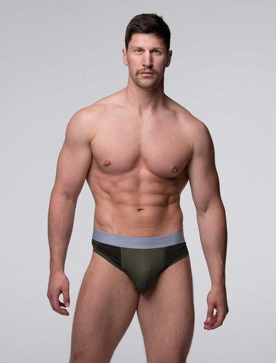 Mesh Panel Briefs - Château Green - boxmenswear - {{variant_title}}