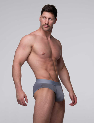 Mesh Panel Briefs - Regal Grey - boxmenswear - {{variant_title}}