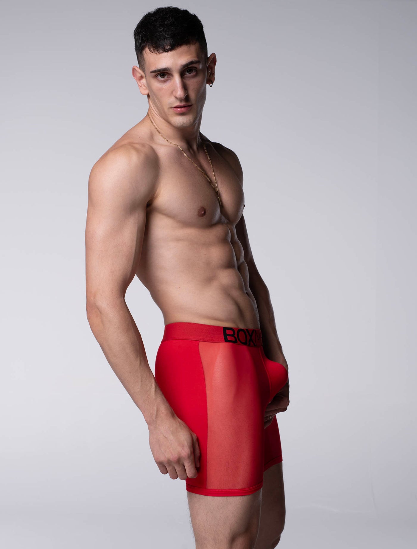 King Fit Mesh Panel - Transparent Crotch: Direct Red - boxmenswear - {{variant_title}}