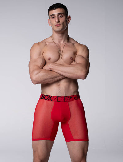 King Fit Mesh Panel - Transparent Crotch: Direct Red - boxmenswear - {{variant_title}}