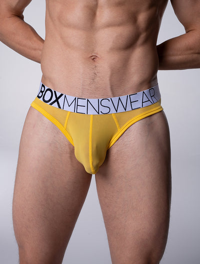 All Over Mesh Briefs - Mellow Yellow - boxmenswear - {{variant_title}}