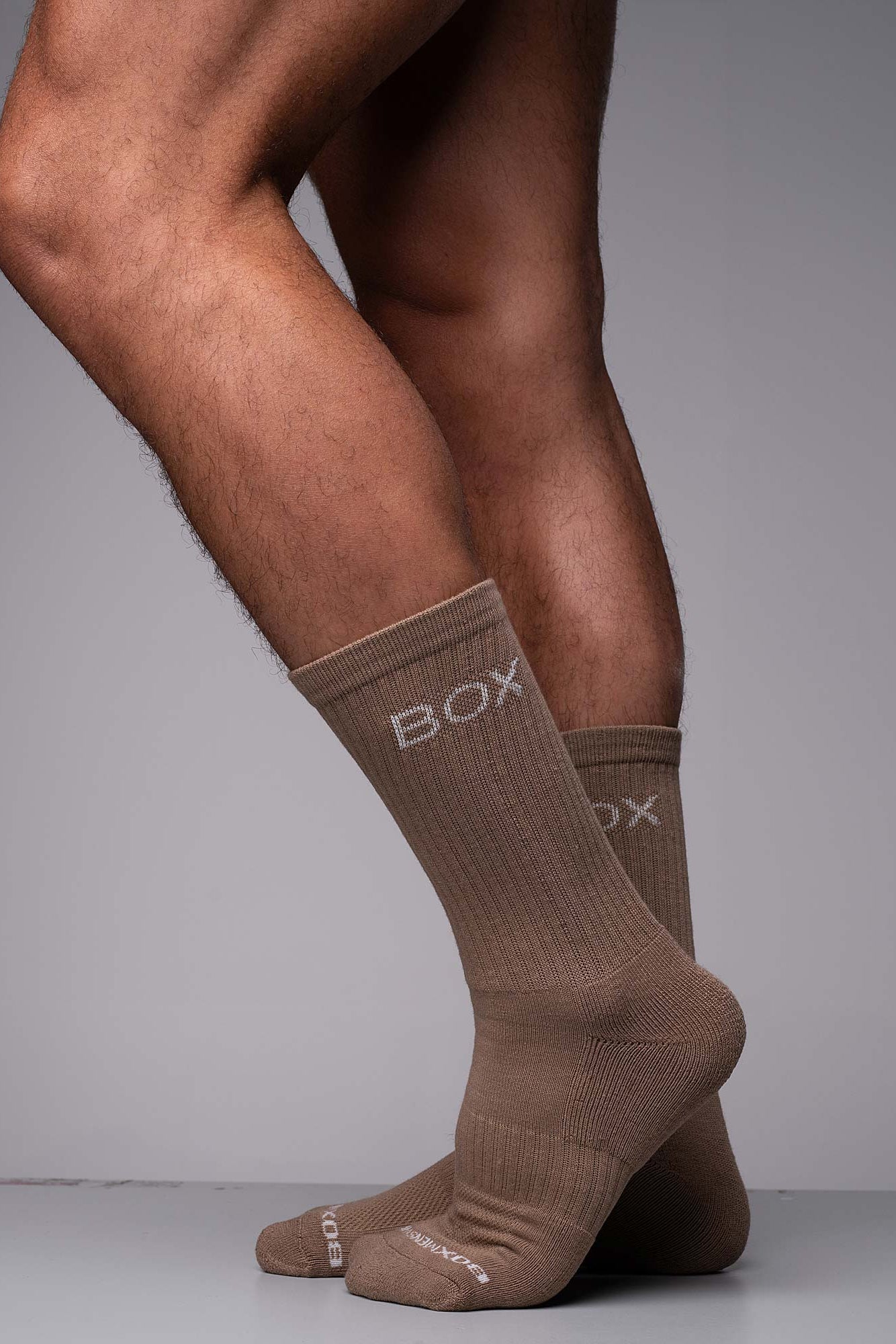 Essentials Rib Crew Socks - Taupe - boxmenswear - {{variant_title}}