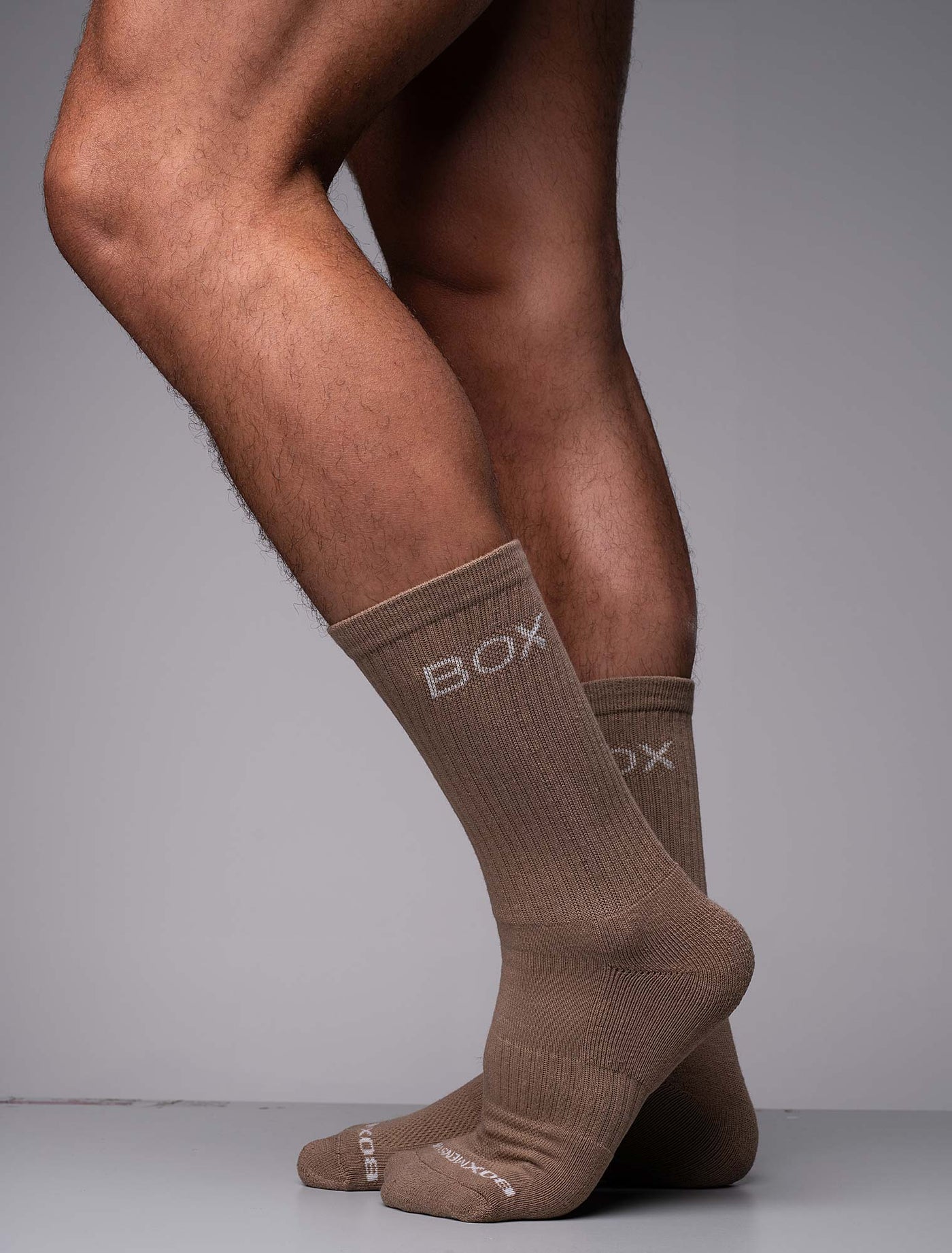 Essentials Rib Crew Socks - Taupe - boxmenswear - {{variant_title}}