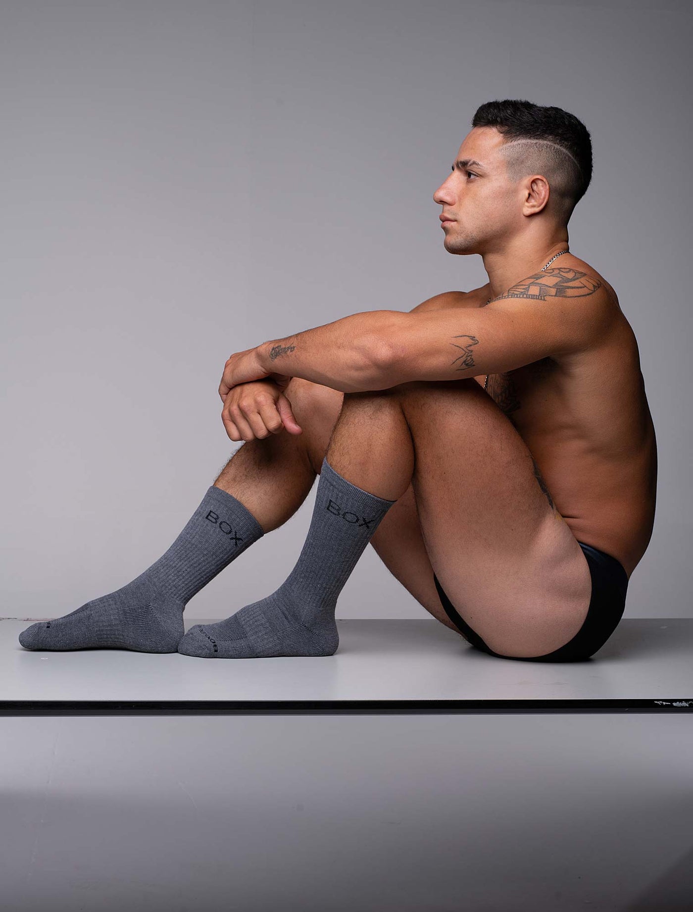 Essentials Rib Crew Socks - Light Grey - boxmenswear - {{variant_title}}