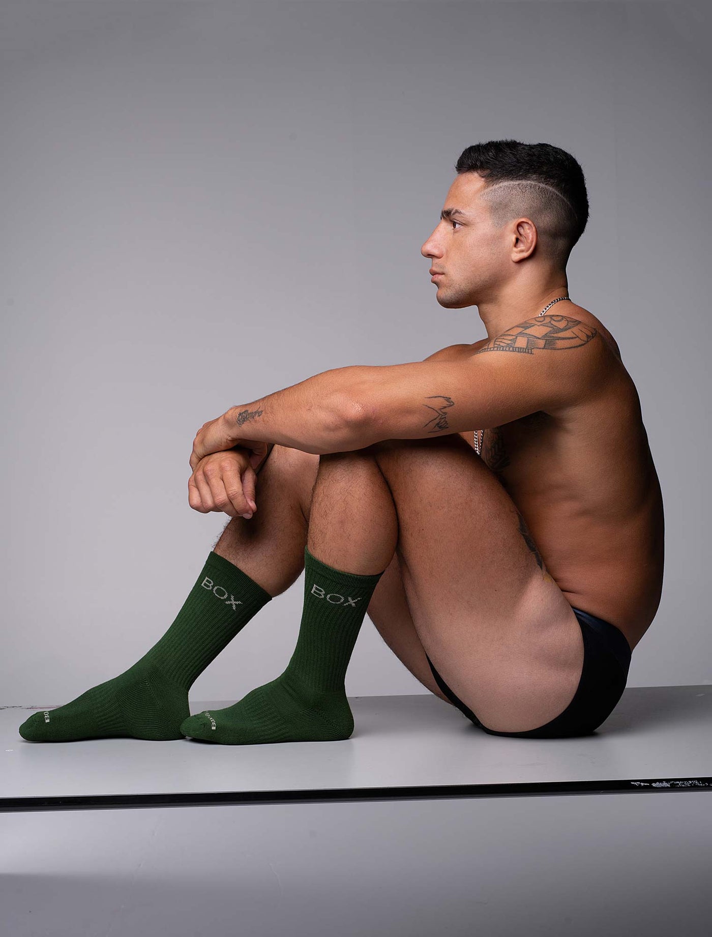 Essentials Rib Crew Socks - Forest Green - boxmenswear - {{variant_title}}