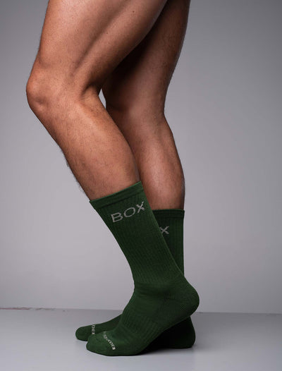 Essentials Rib Crew Socks - Forest Green - boxmenswear - {{variant_title}}